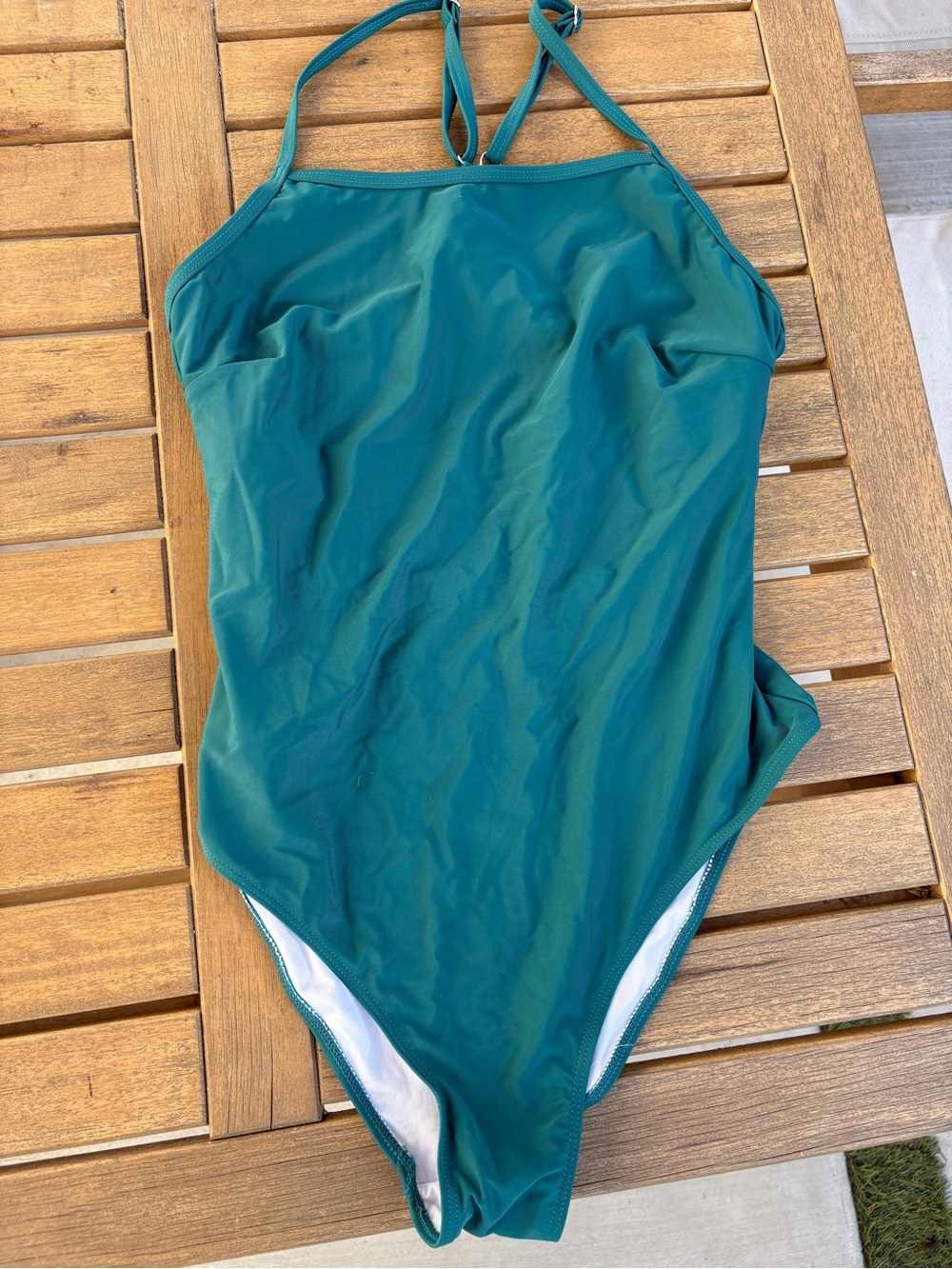 Teal Green One Piece Swimsuit Cutout Back New Unworn Size XL